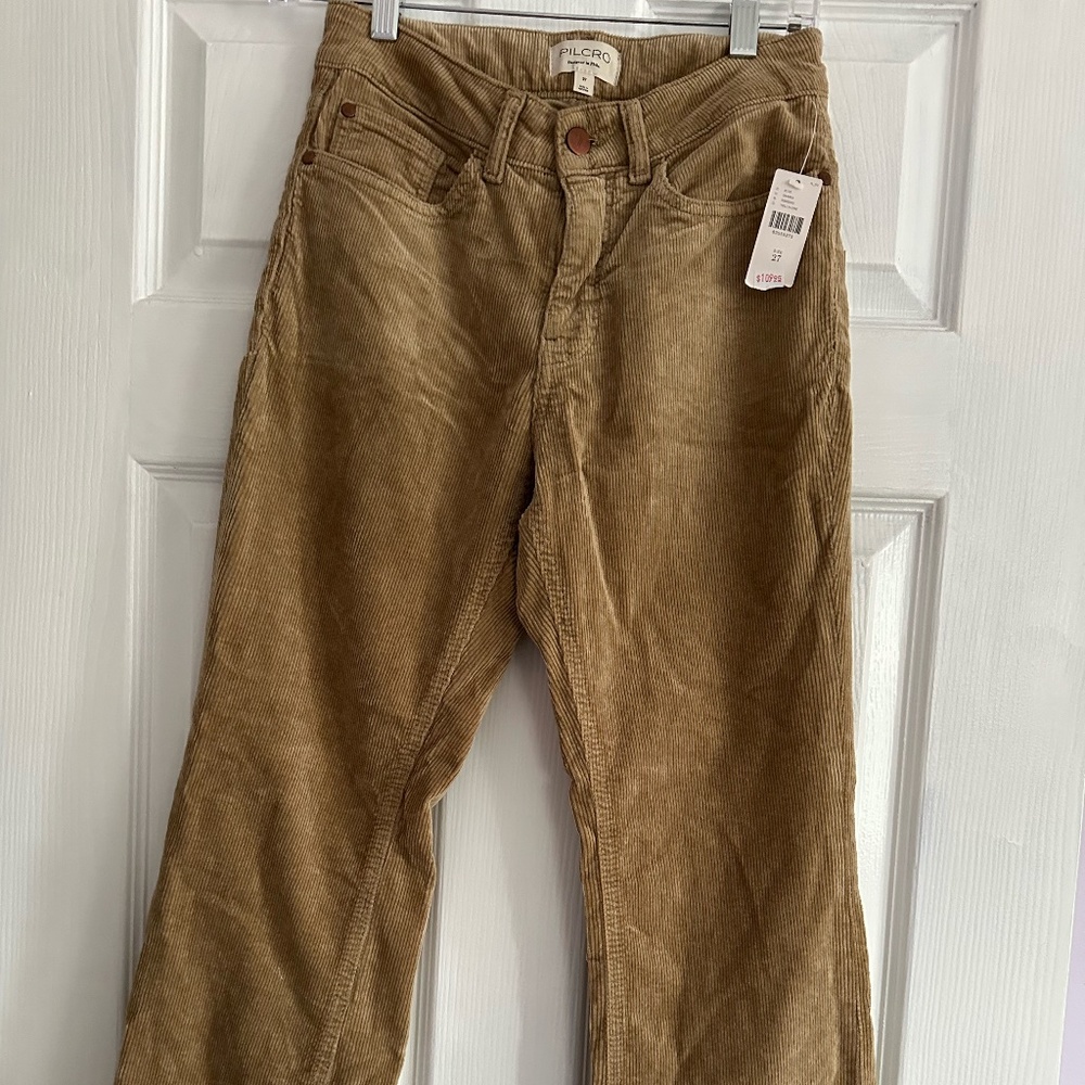 The Yaya Mid-rise Corduroy Crop Flare Jeans by Pilcro/Anthropologie